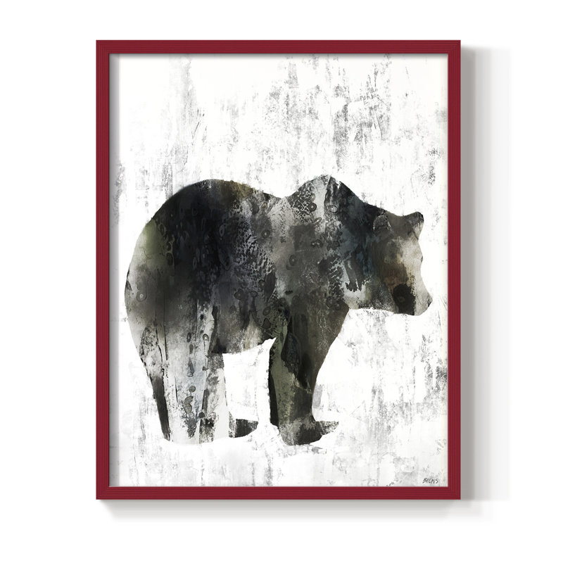 Bear Totem Framed Print - Solid Wood, Red, 10" H x 8" W