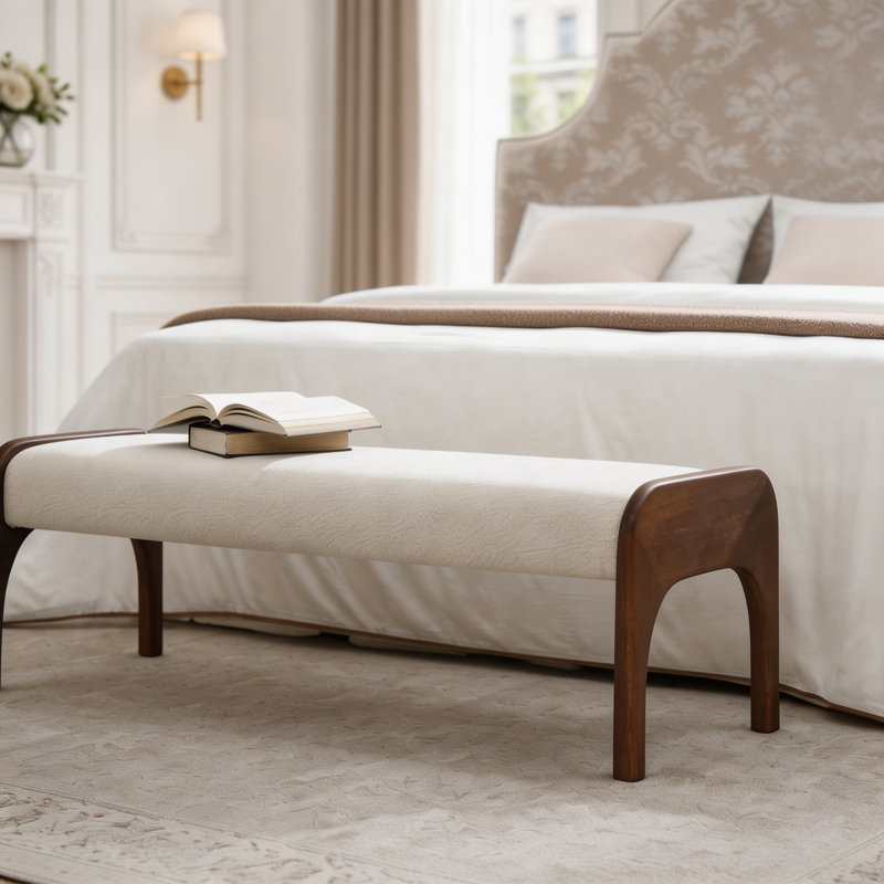 Banc long rembourré 50,25 po, Beige