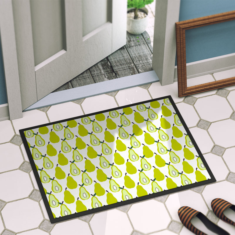 Tapis d'extérieur antidérapant Donohoe Caroline's Treasures, L 36 po x l 24 po, Blanc/vert
