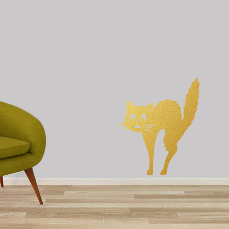 Décalcomanie murale effrayé-chat, Or