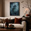 Art gothique sur toile, château gothique avec cristaux bleus et croissant-2075335426
