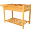 Lit de jardin surélevé en bois avec table pliable et trous de drainage pour plantes-667185998