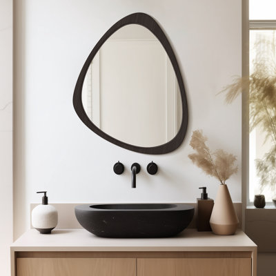 Wood Asymmetrical Wall Mirror for Home Decoration