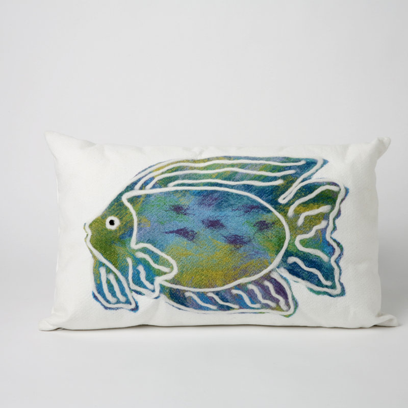  Batik Fish Outdoor Lumbar Pillow
