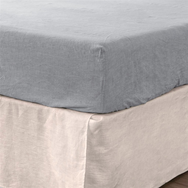 Drap-housse en lin beige