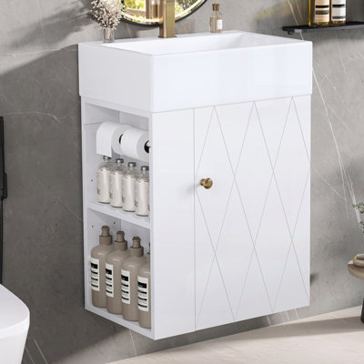 Meuble-lavabo 20 po avec lavabo en céramique