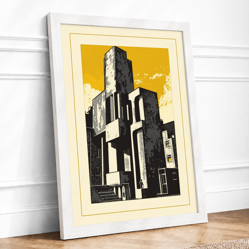 Expressionist Building Industrial - Print, A3 - 42.0 x 29.7 cm, White
