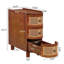 Table d'appoint avec 3 tiroirs en rotin, table de chevet incurvée avec rangement, meuble d'appoint facile à monter pour chambre ou salon