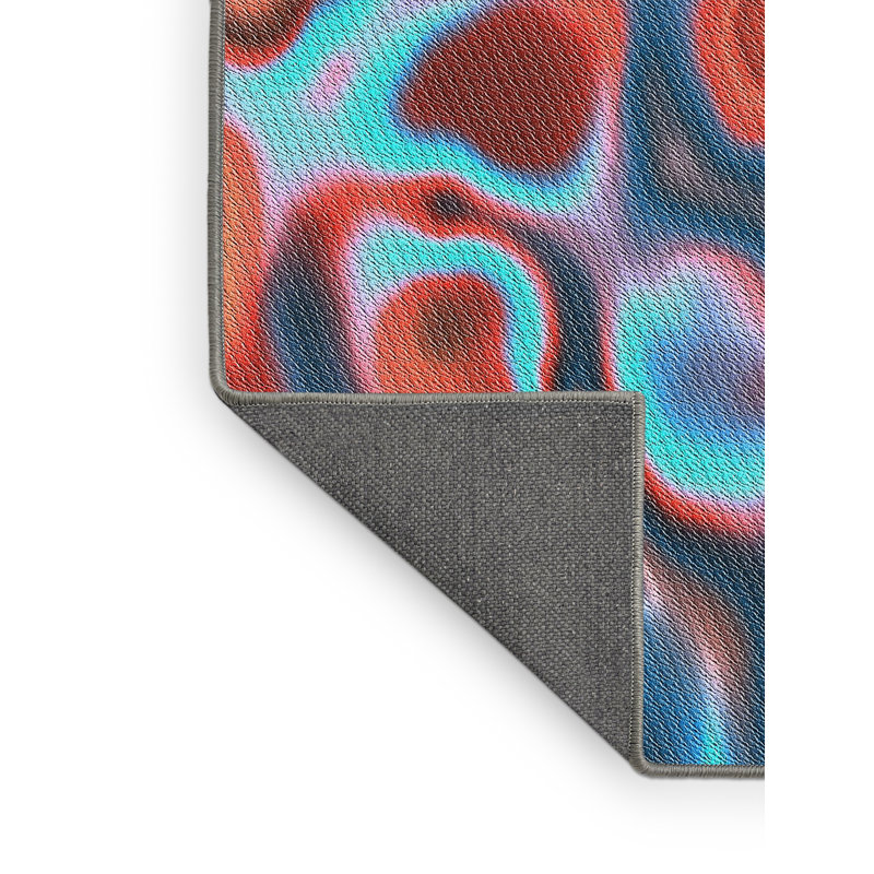 Tapis décoratif orange abstraite, Rectangle 2 pi x 3 pi