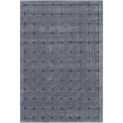 Tapis bleu touffeté à la main Mallory