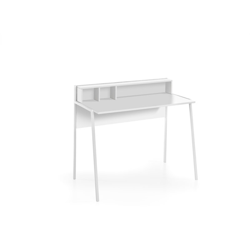 Valluri Metal Base Writing Desk, White, White
