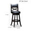 Tabouret de bar de 30 po avec finition naturelle et siège en tissu gris anthracite intrigant pour plus de confort-222511113