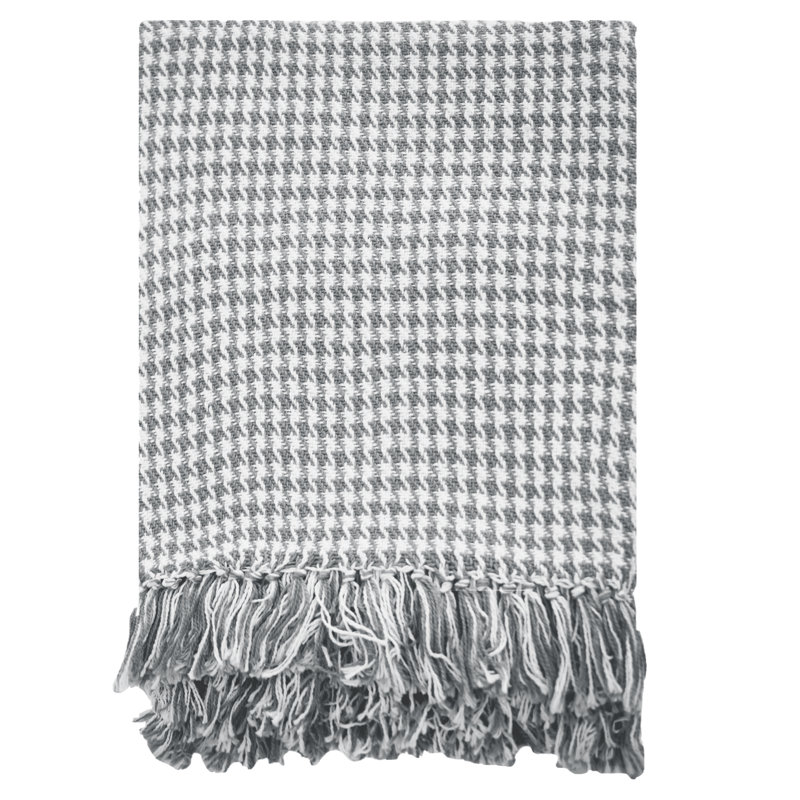 Throws Hand Woven Throw Blanket, 60" W x 80" L, Gray White