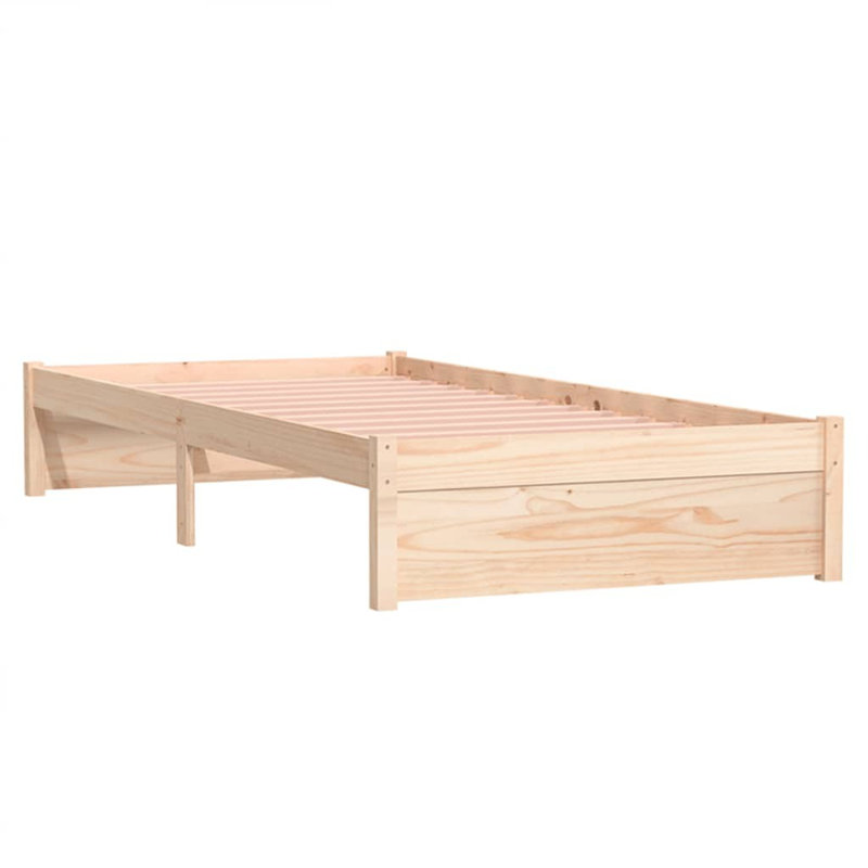 Bed Frame Solid Wood, Brown, Small Single (2'6')