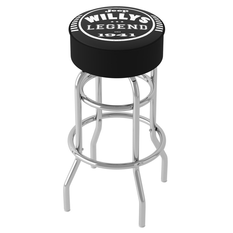 Swivel Upholstered Counter Stool with Metal Frame