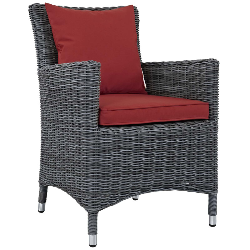 Ensemble repas d'extérieur 2 pièces Modway, Toile toile rouge Sunbrella® Jockey