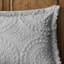 Édredon en fausse fourrure à motif médaillon double / grand brodé gris avec fonctionnalité élégante pour les lits 2 taies décoratives assorties