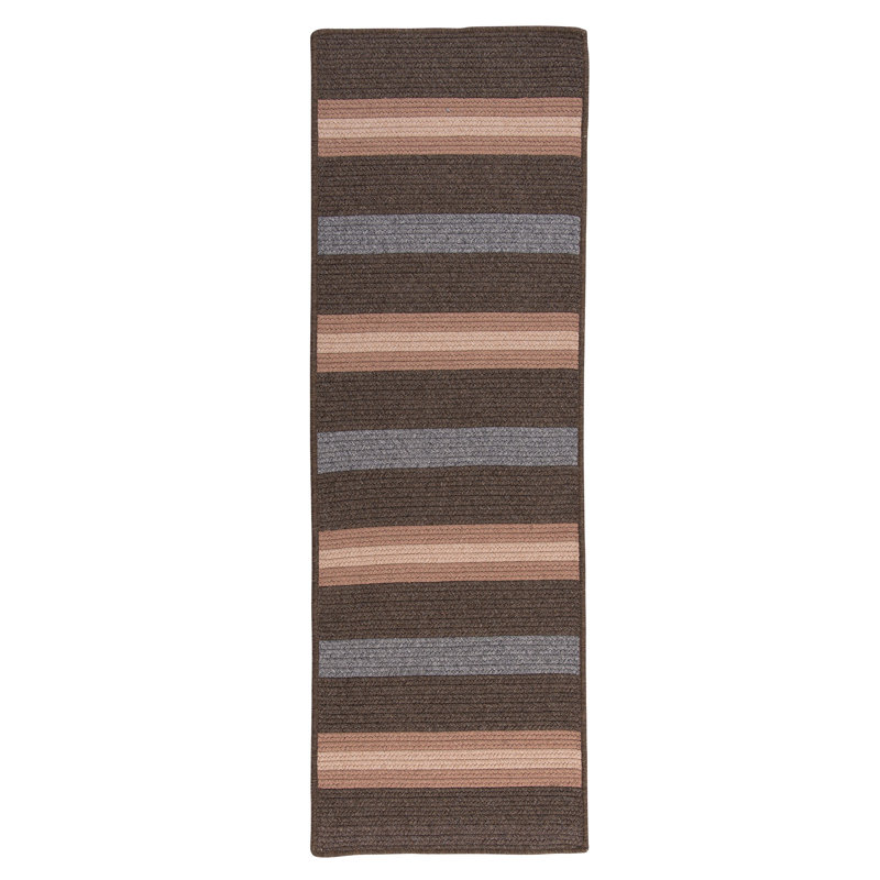 Tapis brun / brun clair tressé Winkel, Tapis de couloir 2 pi x 6 pi