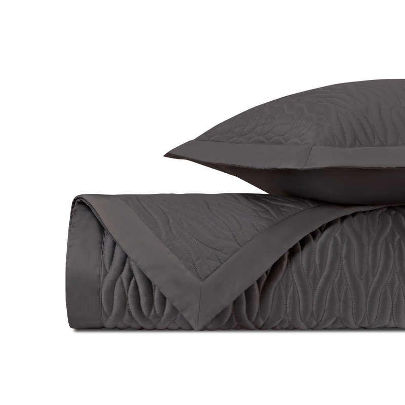 Napa Quilted Sateen Coverlet Set, Grisaglia, King Coverlet + 2 King Shams