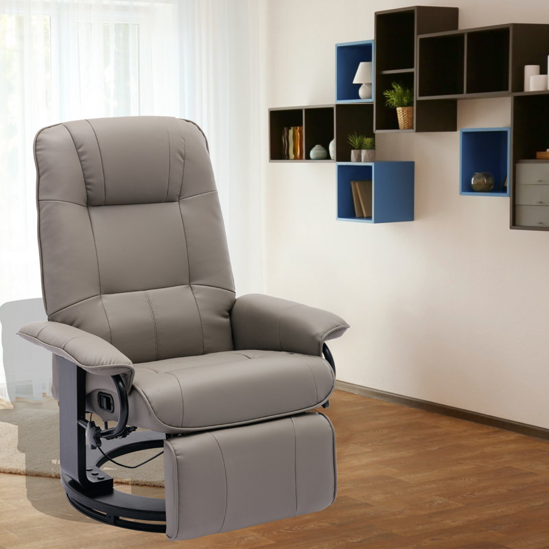 Fauteuil inclinable pivotant en cuir Huntingtown, Similicuir gris