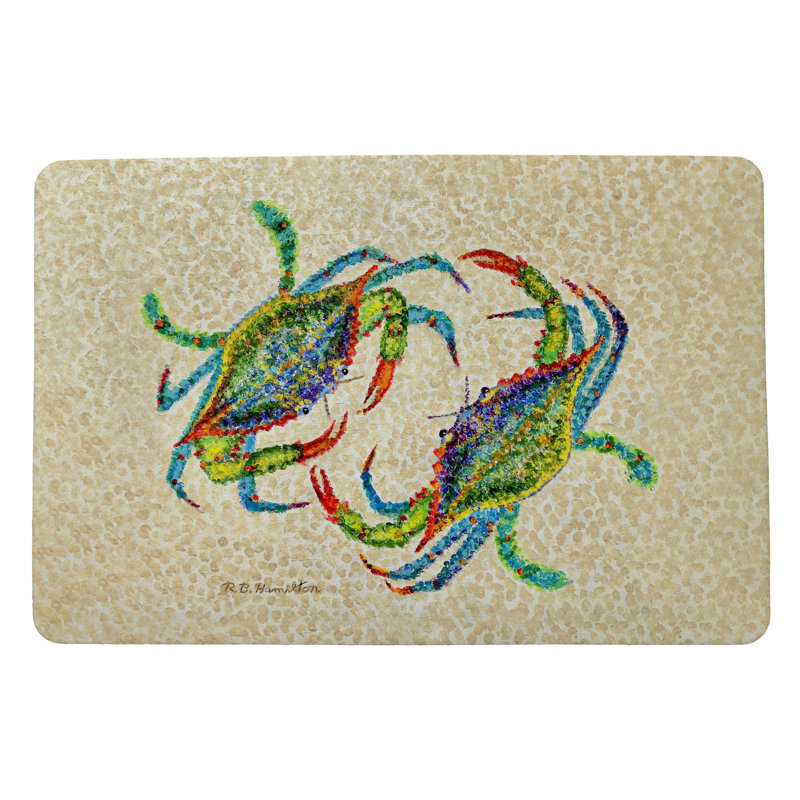 Tapis d'entrée antidérapant pour l'intérieur Crab Dance 26 po x 18 po