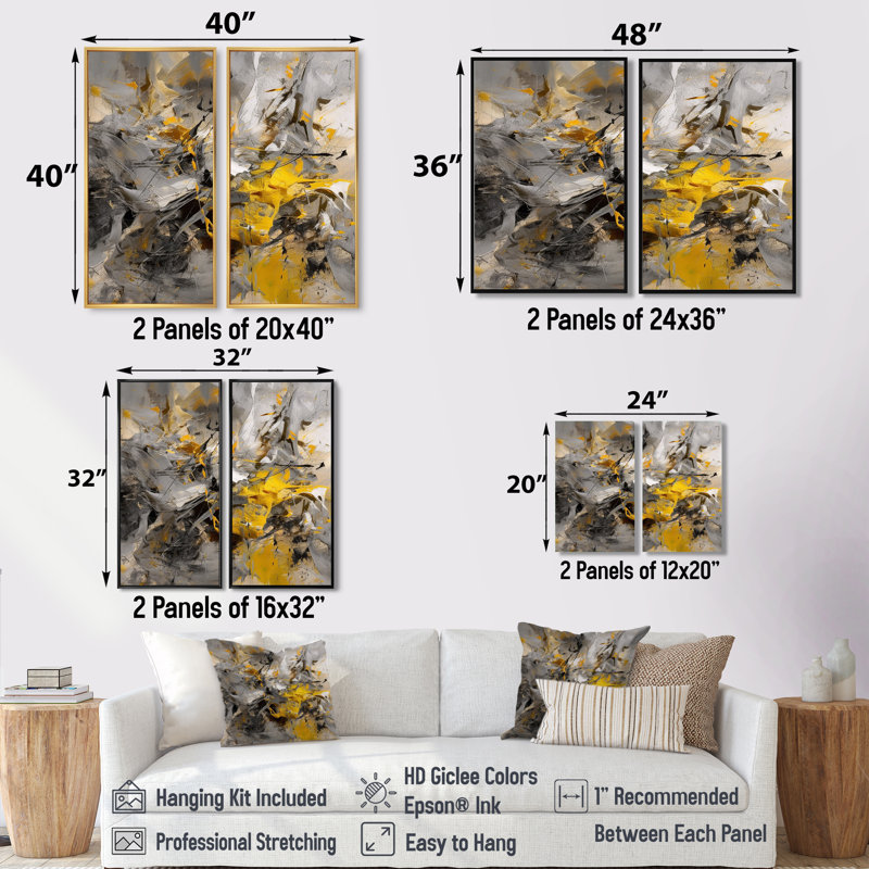 Décoration murale Crysta - Collages abstraits, 20" H x 24" W, Wrapped Canvas, Does Not Apply