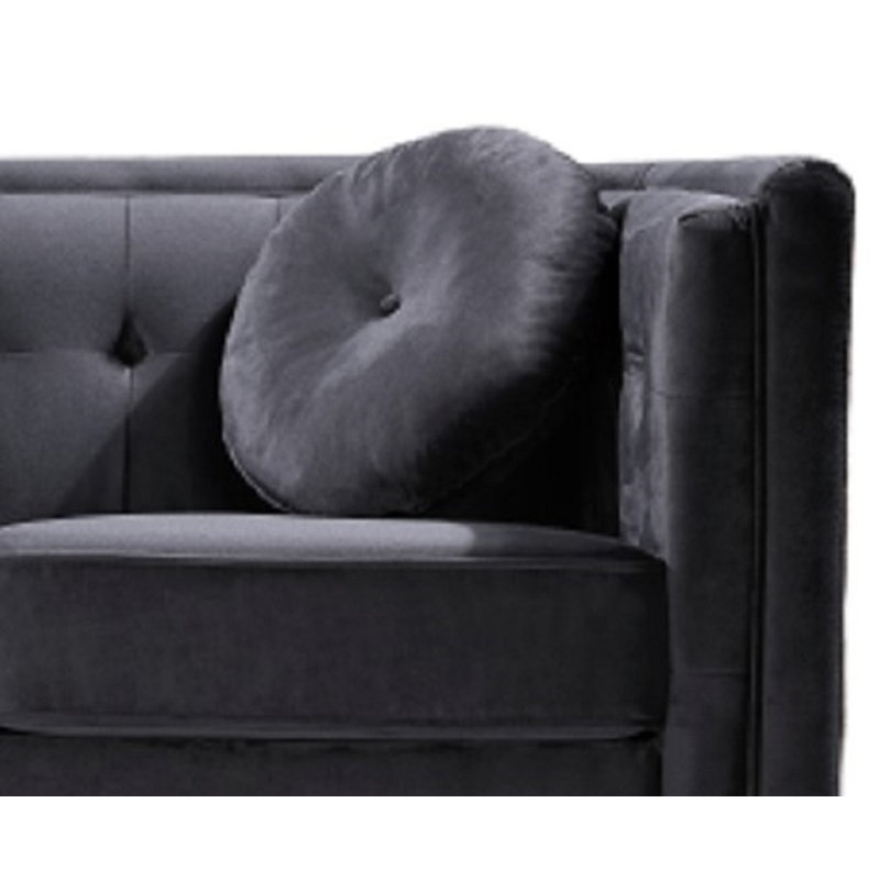Dewel 58.3'' Velvet Loveseat, Black Velvet