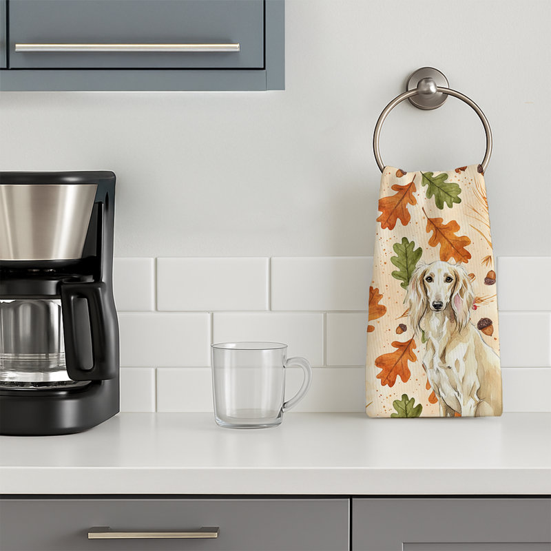 Serviette de cuisine tricolore Sheltie, Crème saluki