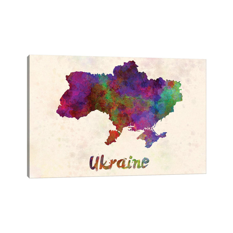 "L'Ukraine à l'aquarelle" par Paul Rommer, impression sur toile tendue, H 12 po x l 18 po x 1,5 po