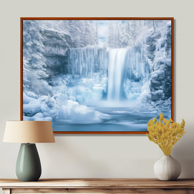 Waterfall Wall Art, Glacier Cascade Canvas, Waterfall Cascade Glacier