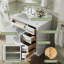 Meuble-lavabo sur pied en bois massif de 36 po x H 35 po avec comptoir en marbre de culture blanc et lavabo simple en céramique, blanc-379713610-379713608