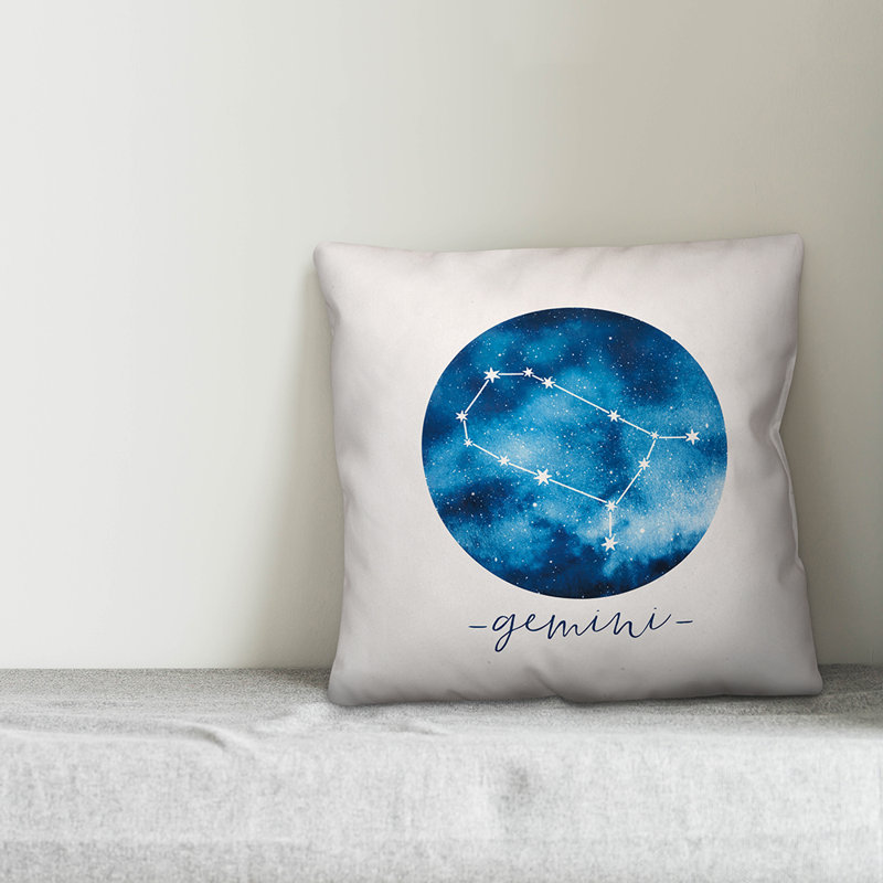 Gemini Zodiac Sign Throw Pillow