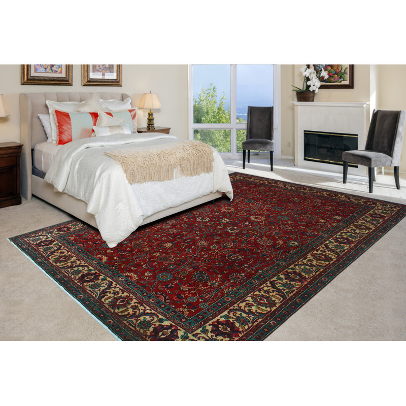 Tapis rouge noué à la main de conception unique 7 pi 2 po x 9 pi 6 po Jamiroquai