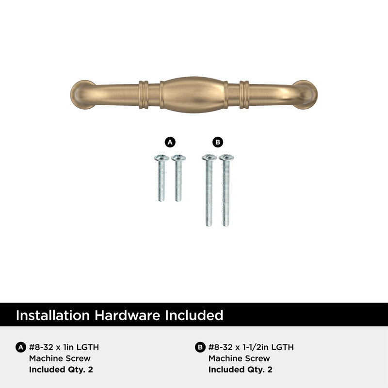 Granby 3 inch Champagne Bronze Cabinet Pull with Mounting Hardware