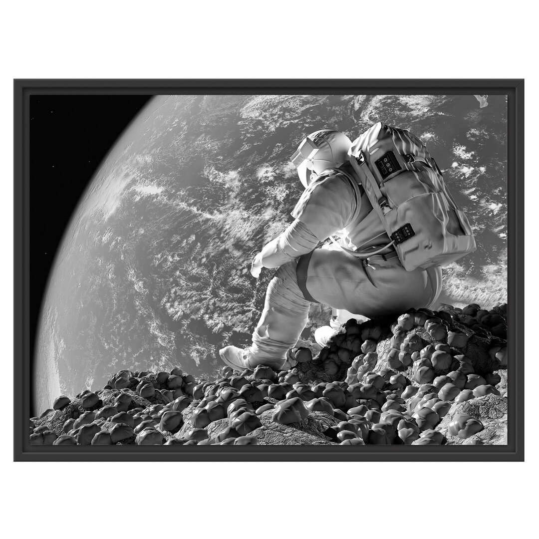 Gerahmtes Wandbild Der Astronaut Kunst B&W