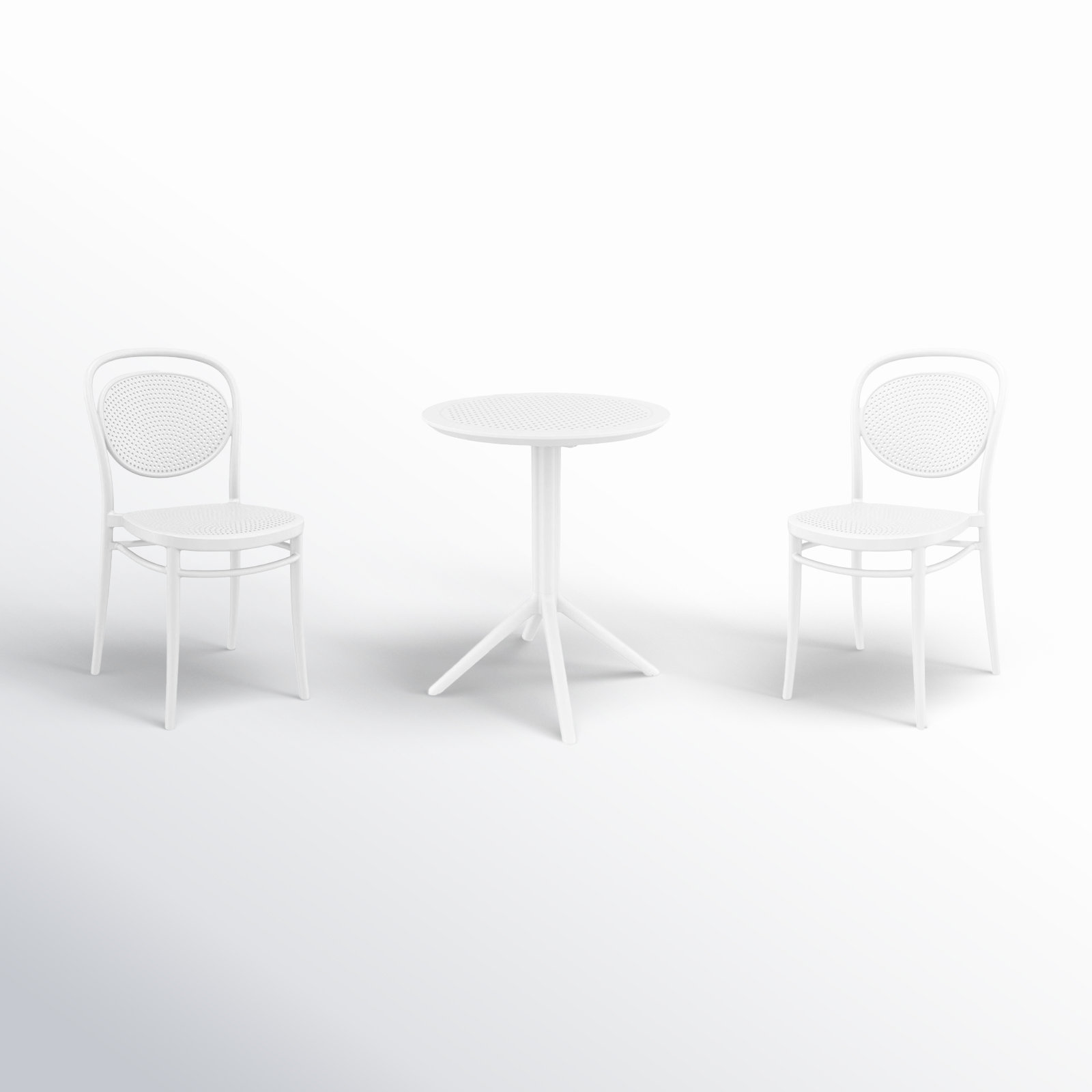 Farrah 24" Patio Bistro Set, White