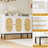 Shoe Cabinet With 3 Rattan Doors, 7-Tier Shoe Storage Cabinet With Adjustable Shelves-2058920673