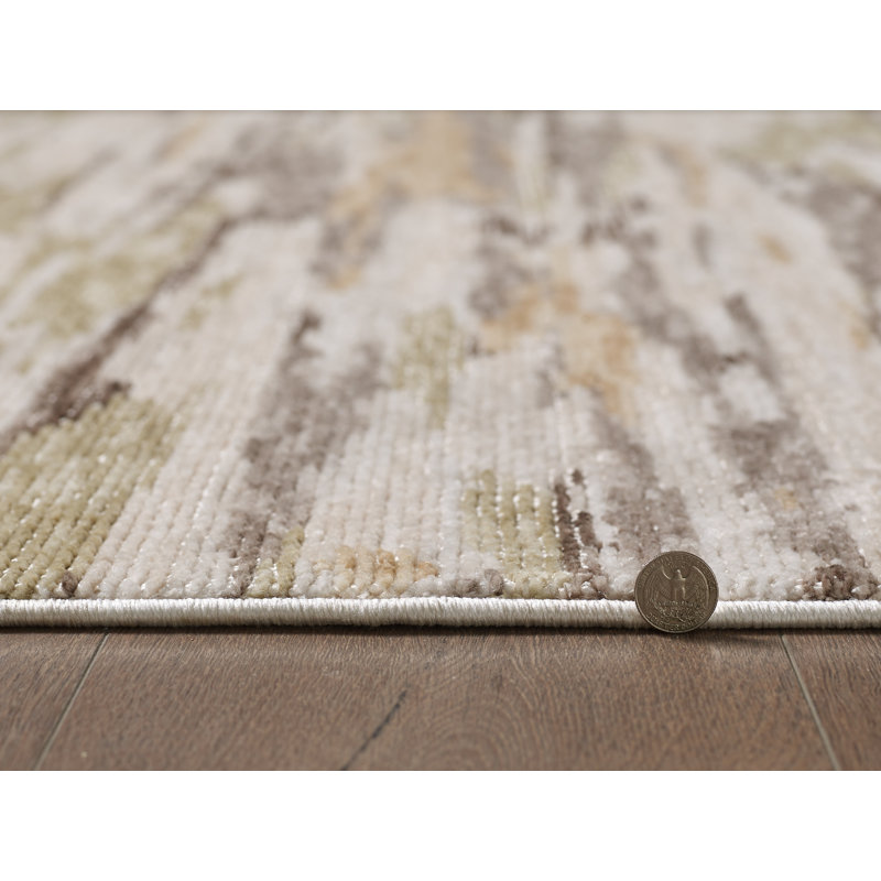 Tapis performance tissé à la machine Mira Elements - ivoire / sauge - 3 pi x 5 pi, 3 pi x 5 pi