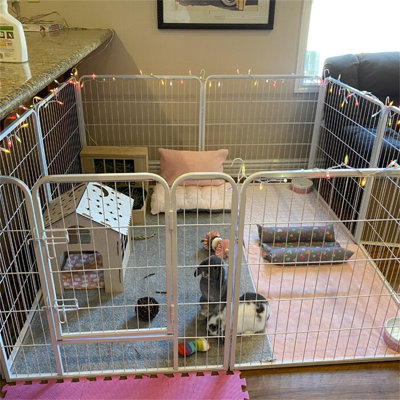 Enclos d'extérieur portatif avec parc pour animaux (8 panneaux)