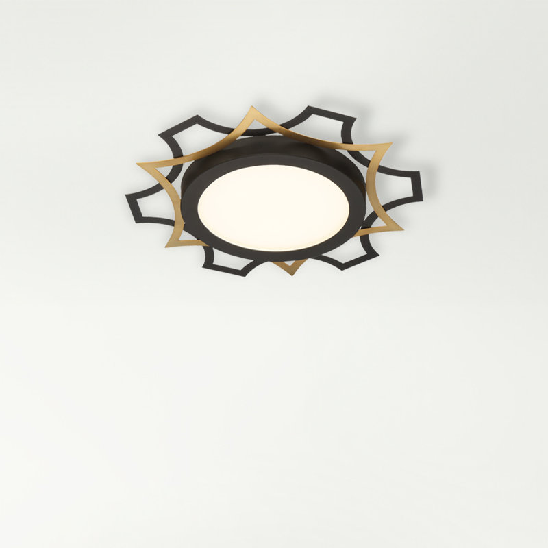 Jaylene Acrylic LED Flush Mount, 1"  H x 15.5" W x 15.5" D, Black