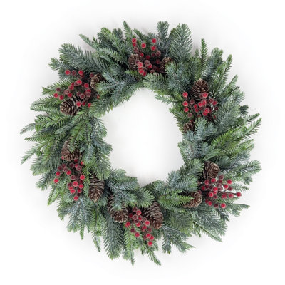 Pine and Berry Wreath 24"