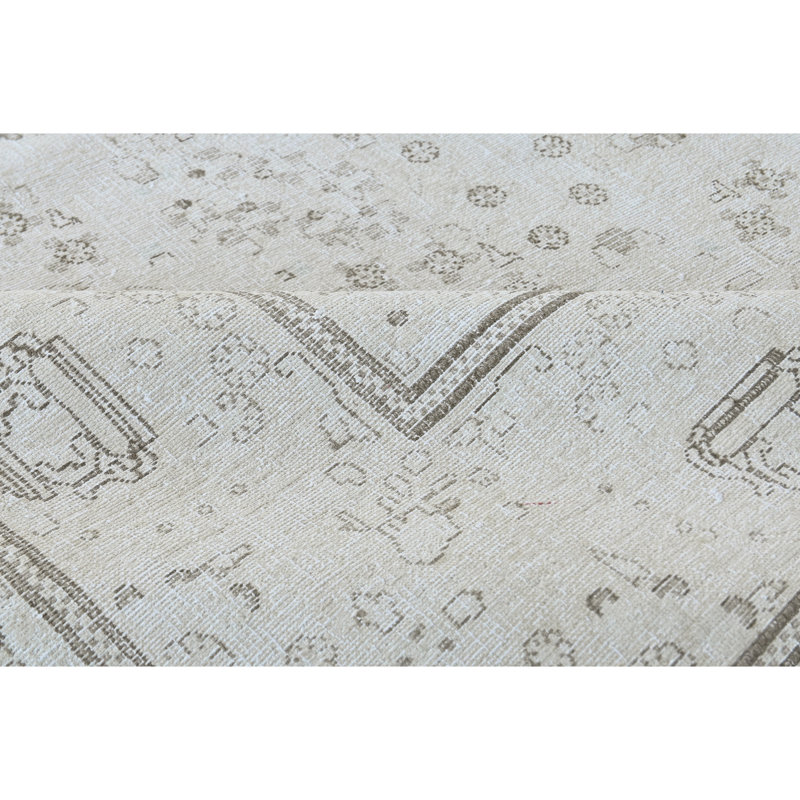 High-Quality Hand-Knotted Ivory Area Rug