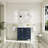 Freestanding 36" W x 35" H Solid Wood Bathroom Vanity With Carrara White Cultured Marble Countertop And Ceramic Single Sink,Navy Blue-247121473-247121477