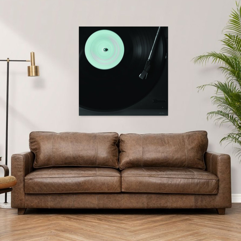 Platine tourne-disque rétro, art abstrait rétro, H 36 po x l 36 po