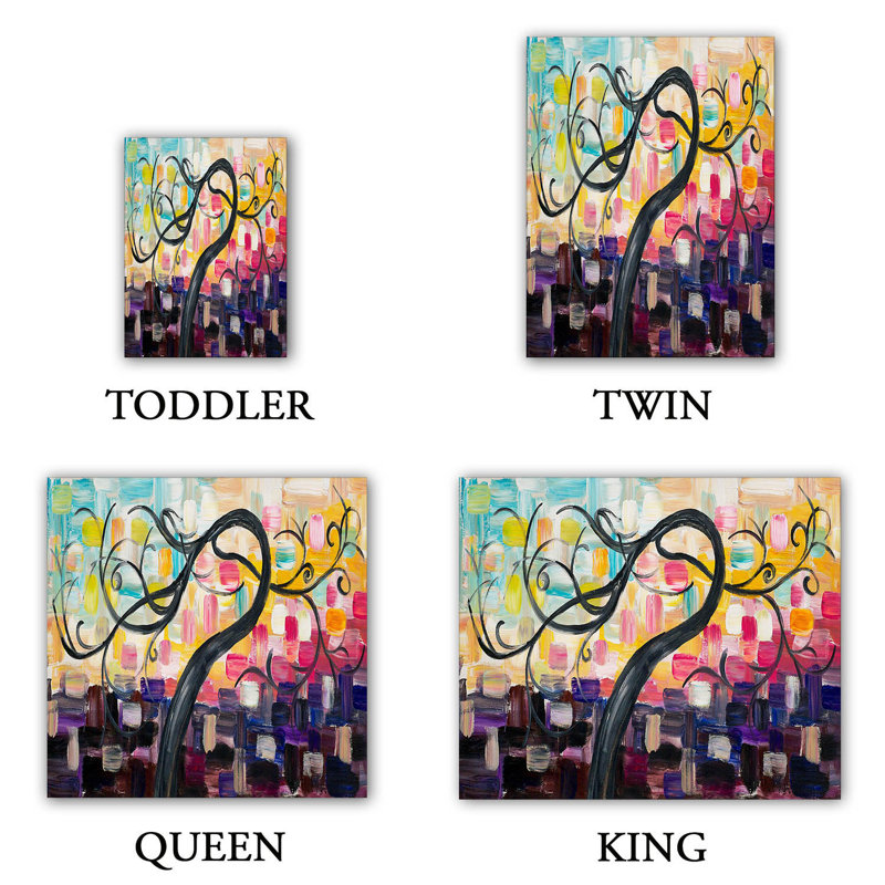 Ensemble de housse de couette couleur arbre vi, 1 housse de couette grand + 2 taies standards