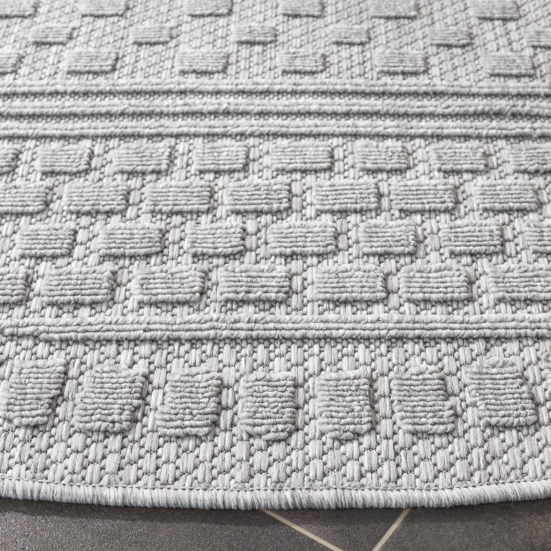 Karlernst Performance Solid Colour Indoor/Outdoor Area Rug, Round 6'7"