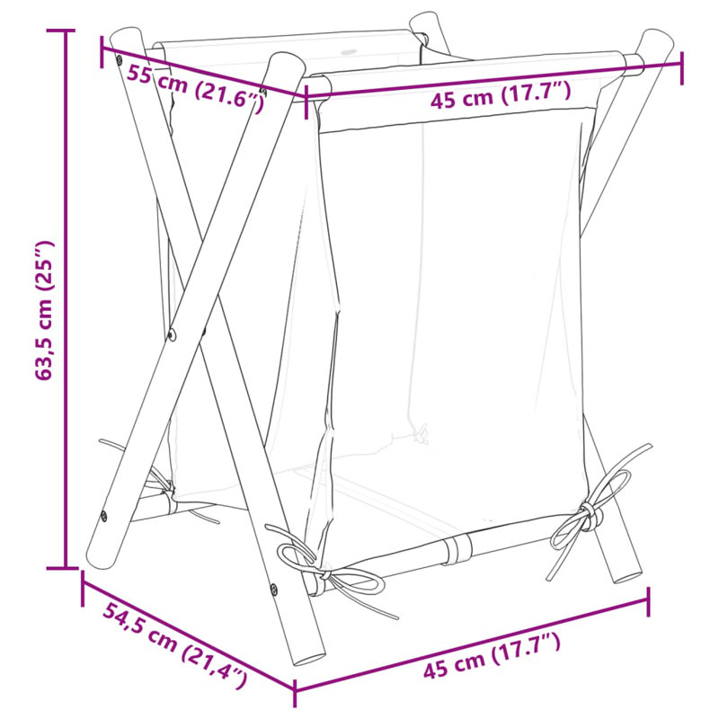 Bamboo Laundry Cart
