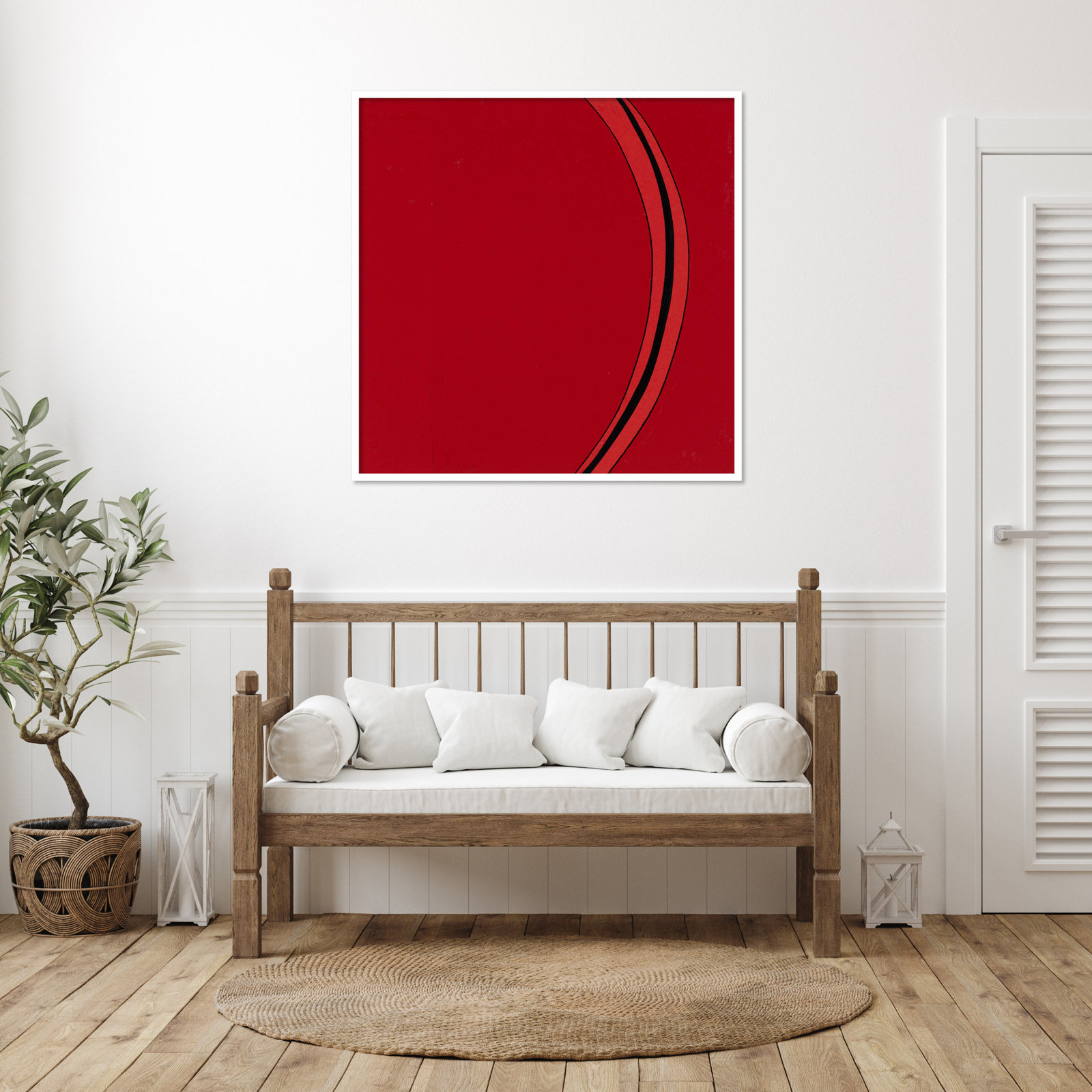 Segment Print by Alex Dunn, White, 41" H x 41" W