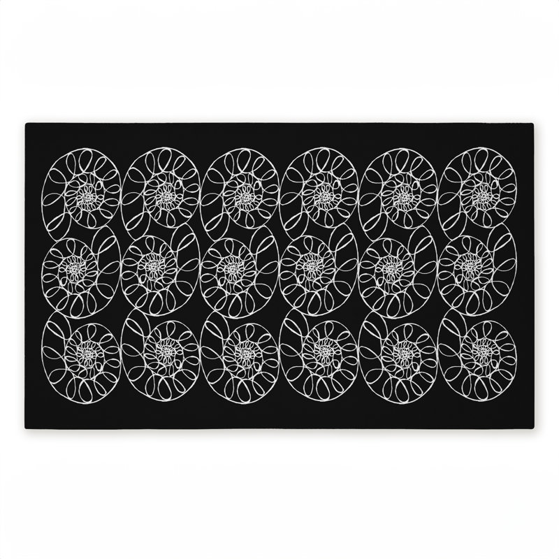 Tapis de porte d'extérieur Elemental Spiral Shells, par El Perkin, 18 po x 30 po, Coquilles élémentaires en spirale