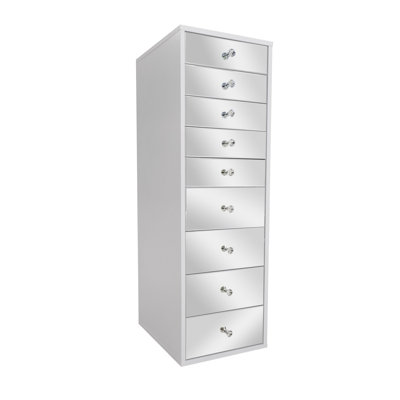 Tiroir de rangement pour coiffeuse Slay Station, 9 tiroirs de rangement en miroir pour les organisateurs de maquillage
